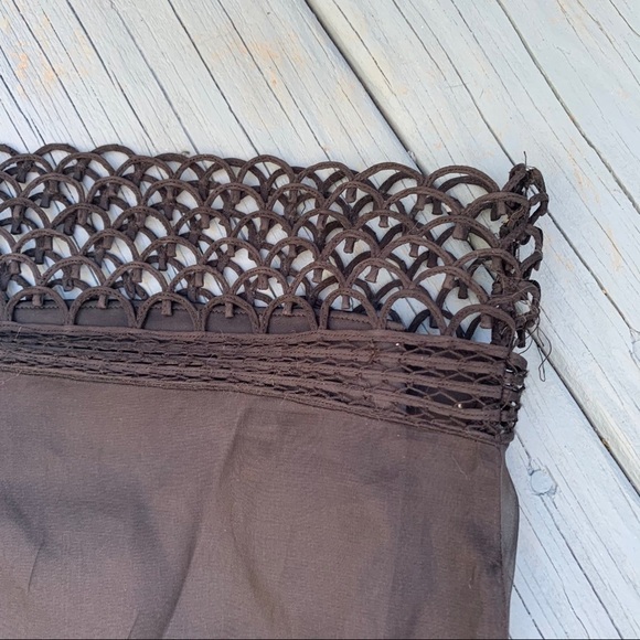 Elie Tahari Black Silk Eyelet Lace Hem Skirt Size 2 Elegant A-Line - Picture 6 of 11